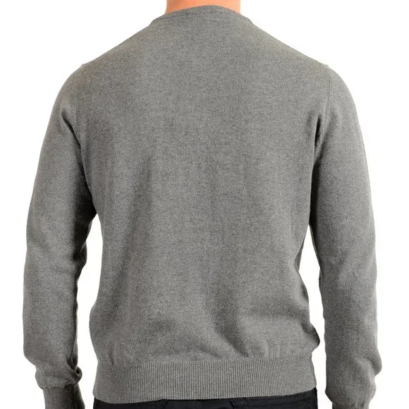 Pierre Balmain Men's Gray Wool Cashmere Crewneck Pullover Sweater